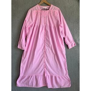 Vintage Collections Nightgown Large Button Long Sleeve Pink Cotton Night Dress